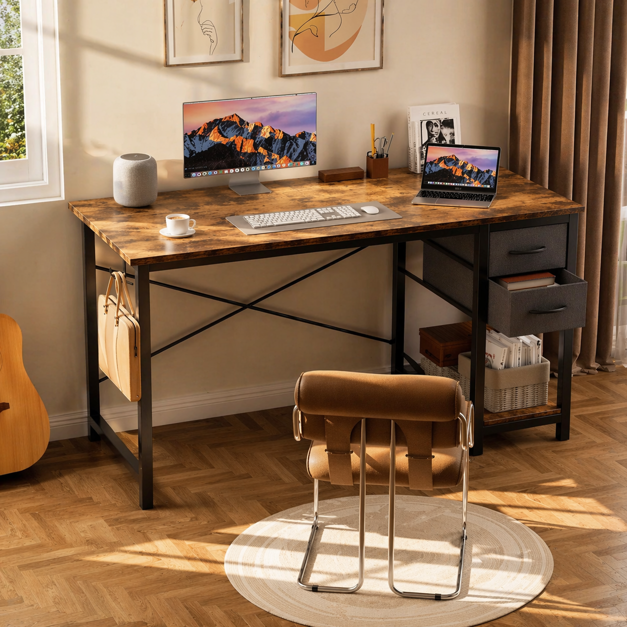 Oakridge Modern Desk (Adjustable Drawers)