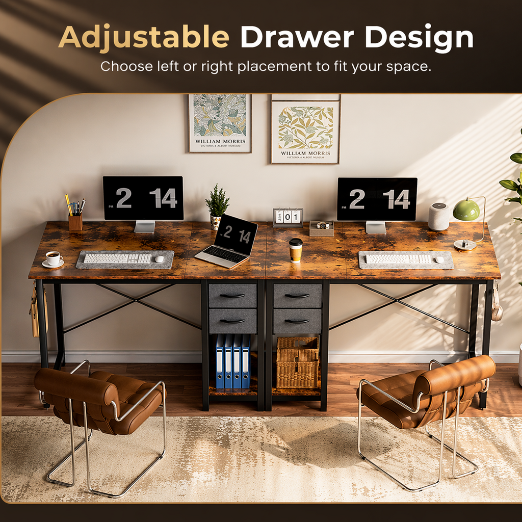 Oakridge Modern Desk (Adjustable Drawers)