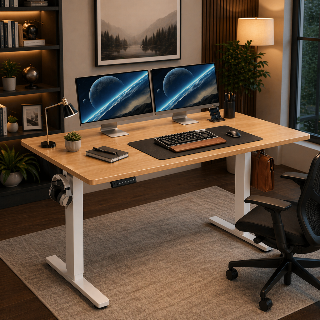 FlexRise Electric Desk - Ergonomic Sit-to-Stand Workstation (48x28 Inches)