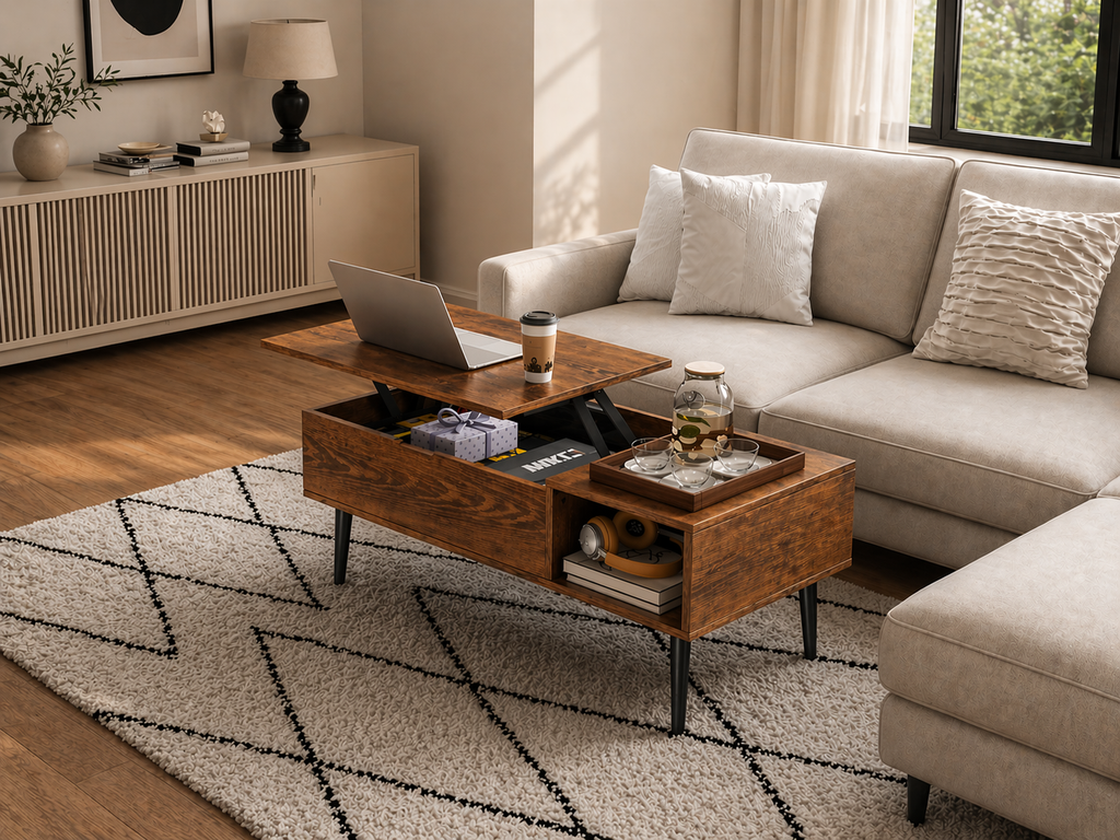Nordlift Adjustable Storage Shelf Coffee Table