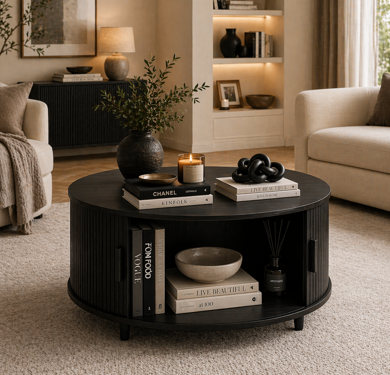 Fluted Drum Coffee Table